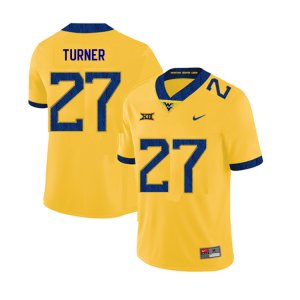 Men's West Virginia Mountaineers NCAA #27 Tacorey Turner Yellow Authentic Nike 2019 Stitched College Football Jersey RQ15D43RZ